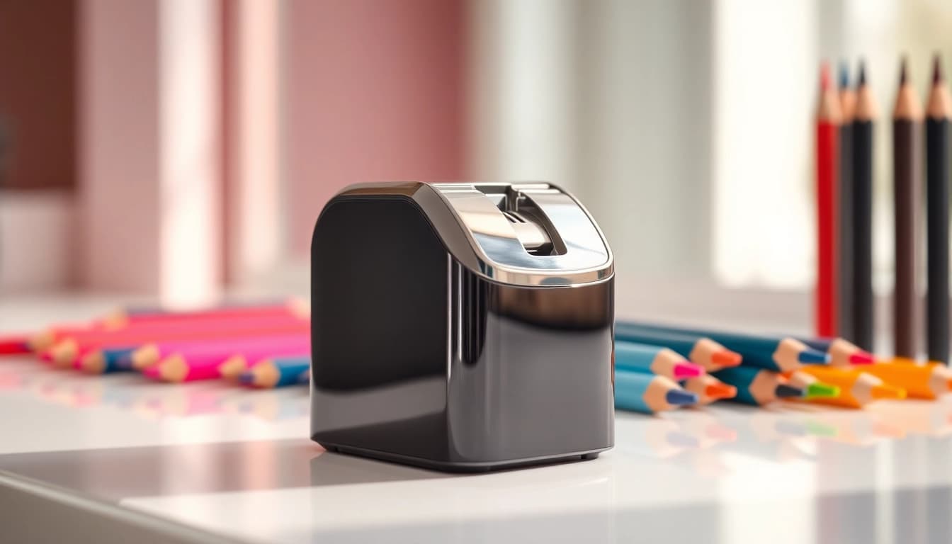 Precision in beauty: cosmetic pencil sharpener enhancing makeup pencils with a sleek design.