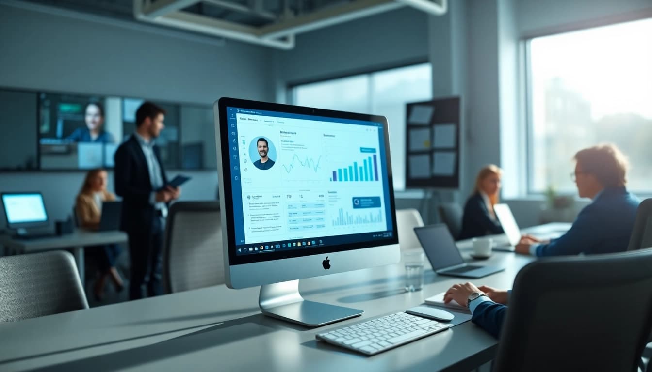 Engaging visual of enterprise assistant software optimizing team collaboration and digital communication.