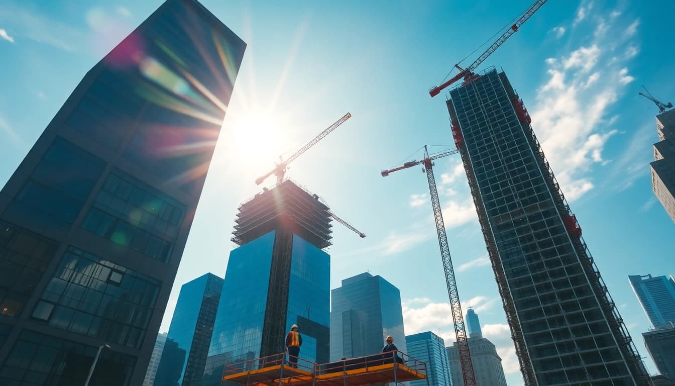 New York City Commercial General Contractor team working on a skyscraper project.