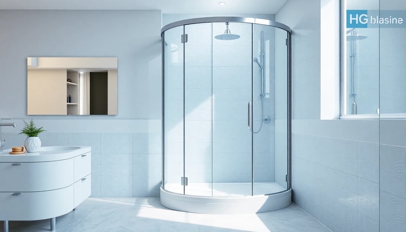 Duschkabine 90x90 komplett im modernen Badezimmer-Design.