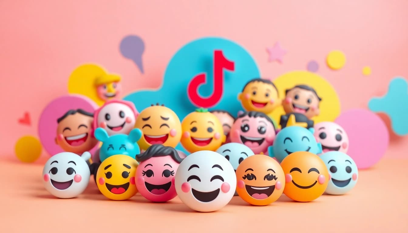 Engage with vibrant tiktok emojis collection, showcasing fun expressions and symbols vividly.