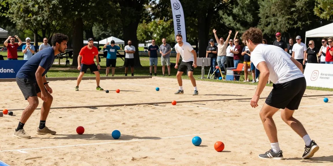 Turnamen petanque FOPI KOTA MANADO dengan berbagai peserta dan suasana yang meriah di lapangan.