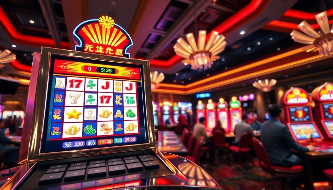 Menangkan pengalaman bermain mahjong slot dengan mesin yang berwarna-warni di kasino.