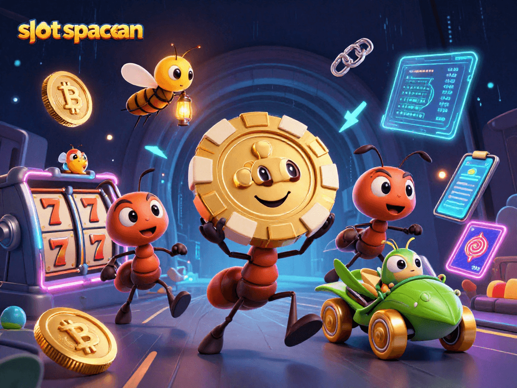 Spin and win with slot spaceman in an action-packed heist with golden poker chips and crypto coins.