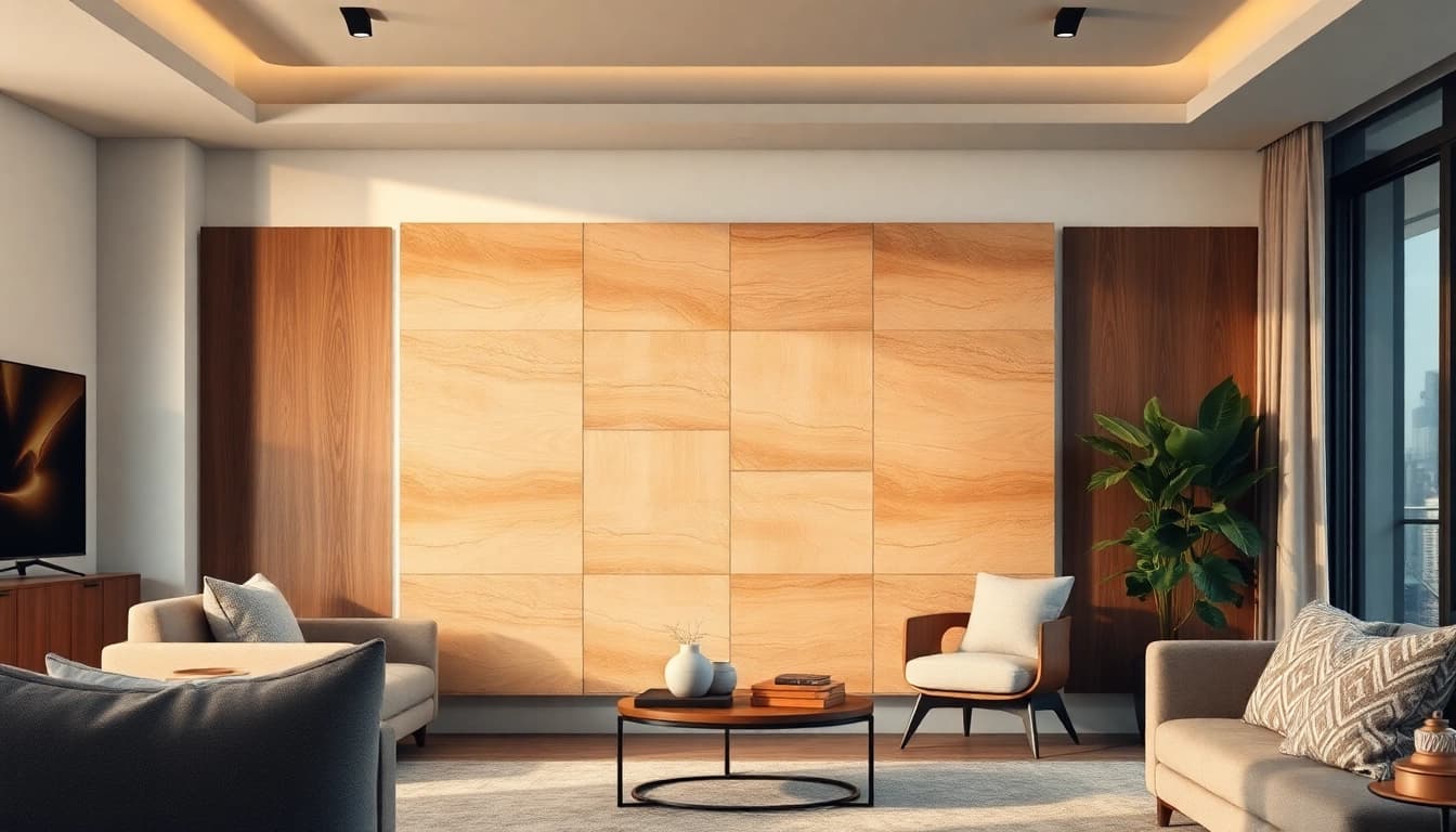Showcasing a stylish wall accent panel in a serene interior design setting.