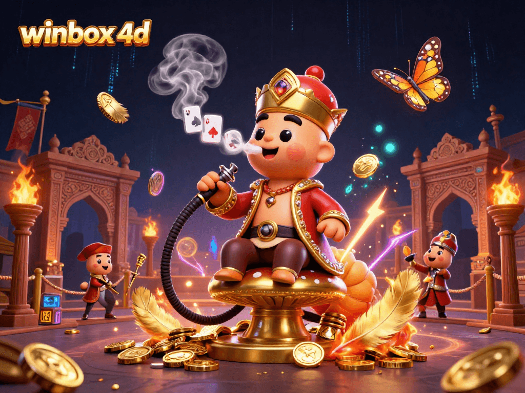Explore winning strategies with winbox 4d's gambling-themed 3D illustration of a vibrant casino scene.