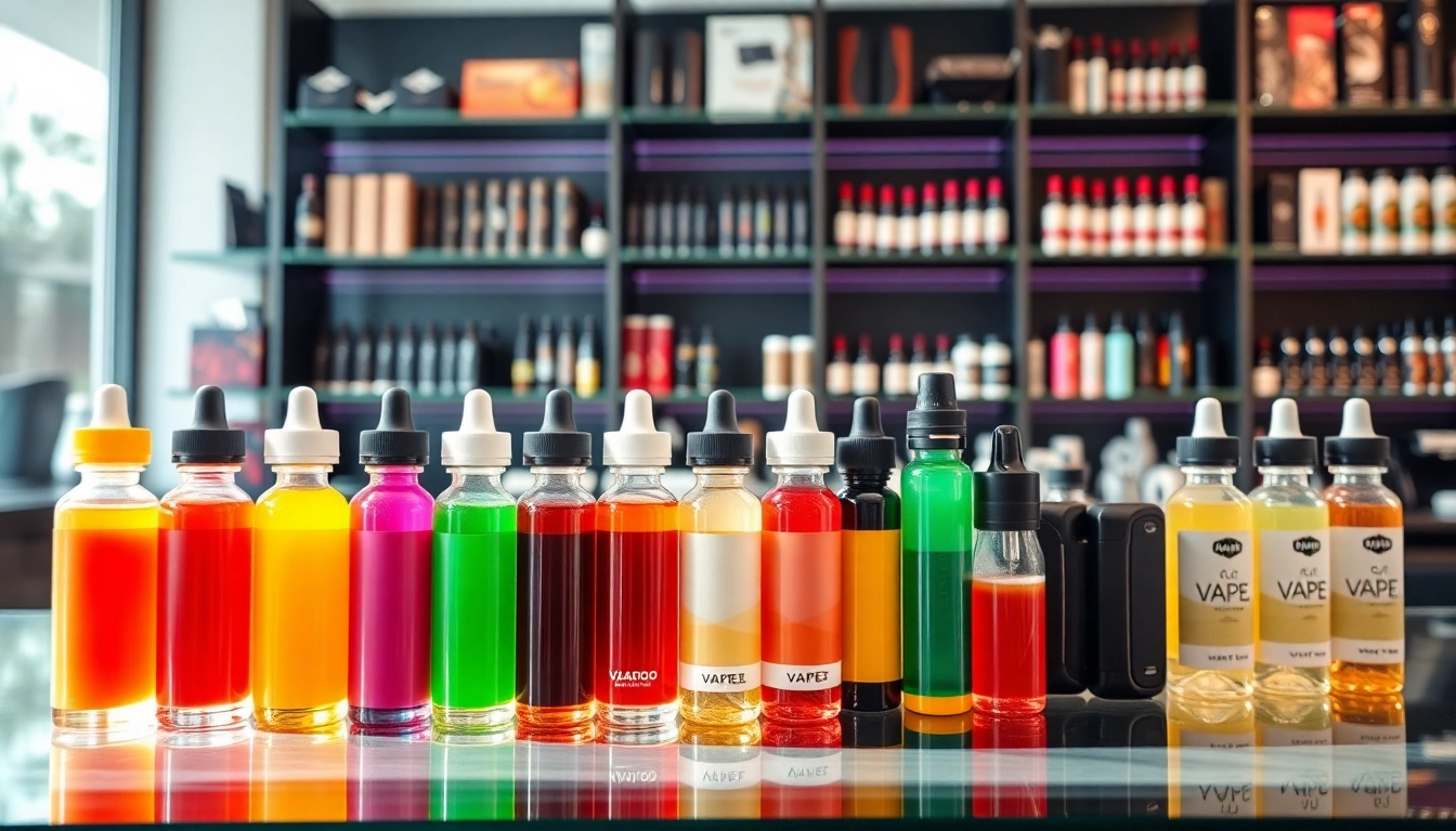 Explore Vape Juice Depot's diverse range of premium vape products displayed elegantly.