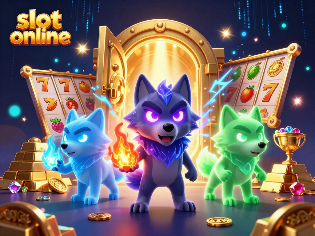 Spin the reels of slot online as vibrant wolves guard treasures in a mystical casino.