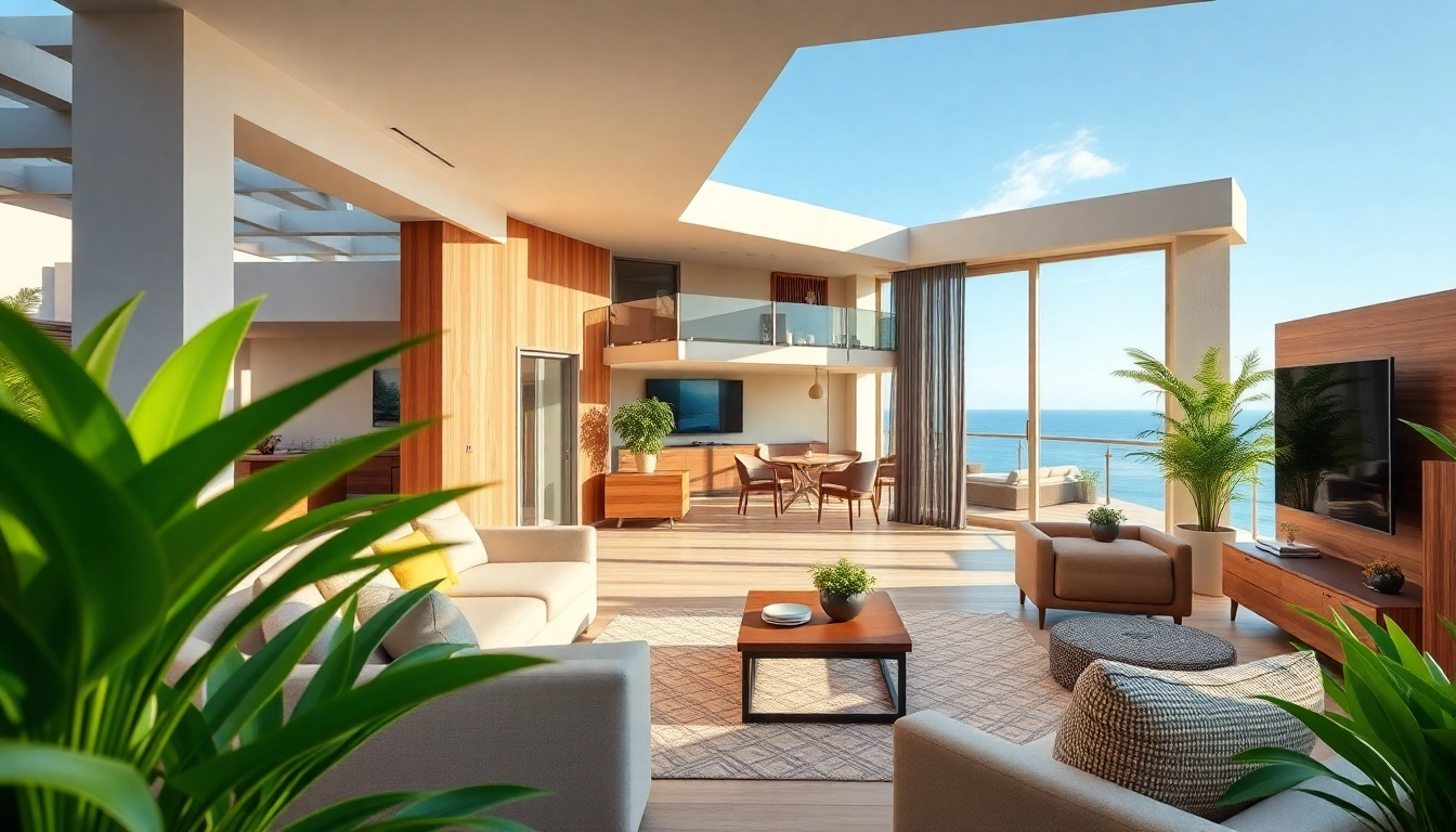Showcasing an apartment for sale in Alanya with modern architecture and Mediterranean views.