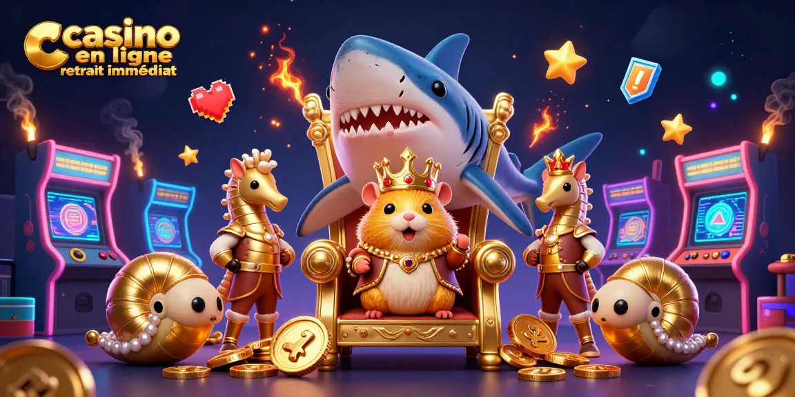 Casino en ligne retrait immédiat avec un roi hamster et ses gardes marins en 3D.