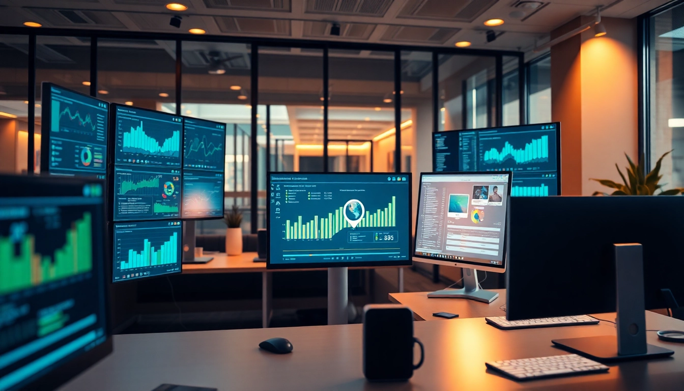 Enhance productivity with AI enterprise search solutions at a modern office setup.