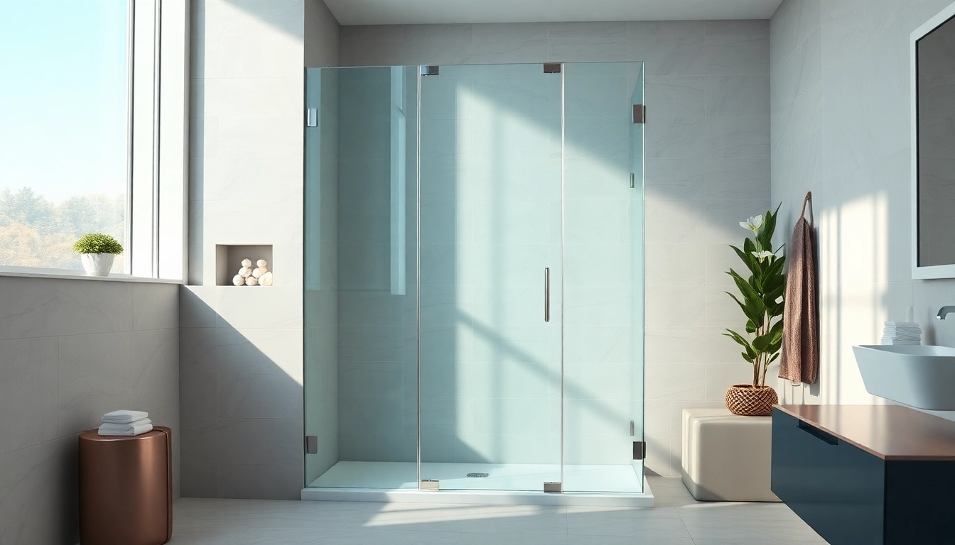 Installation of a semi-frameless shower screen enhancing modern bathroom design.