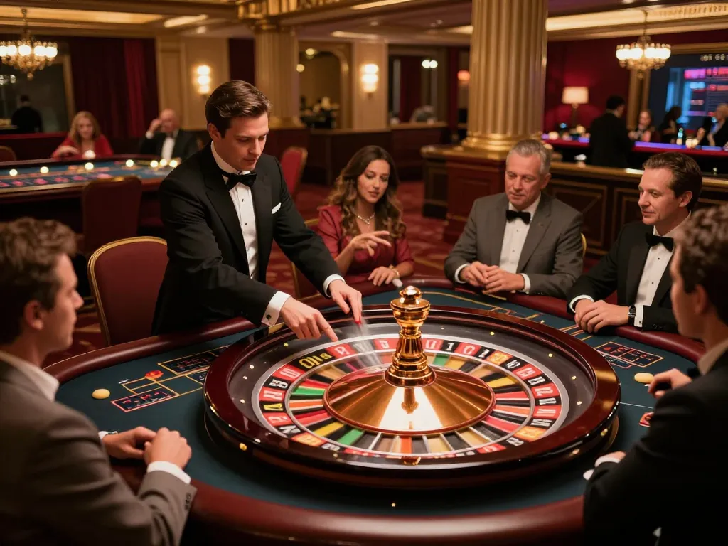 Experience the excitement of live casino roulette in a luxurious setting with professional croupier.