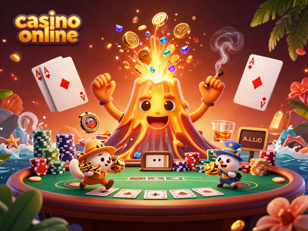 Juega en un casino online con la emocionante erupción de un volcán dorado y animales exploradores llevándose tesoros.