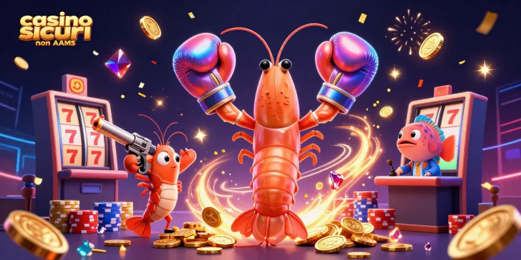 Gioca nei casino sicuri non AAMS con personaggi 3D e simboli di gioco colorati.