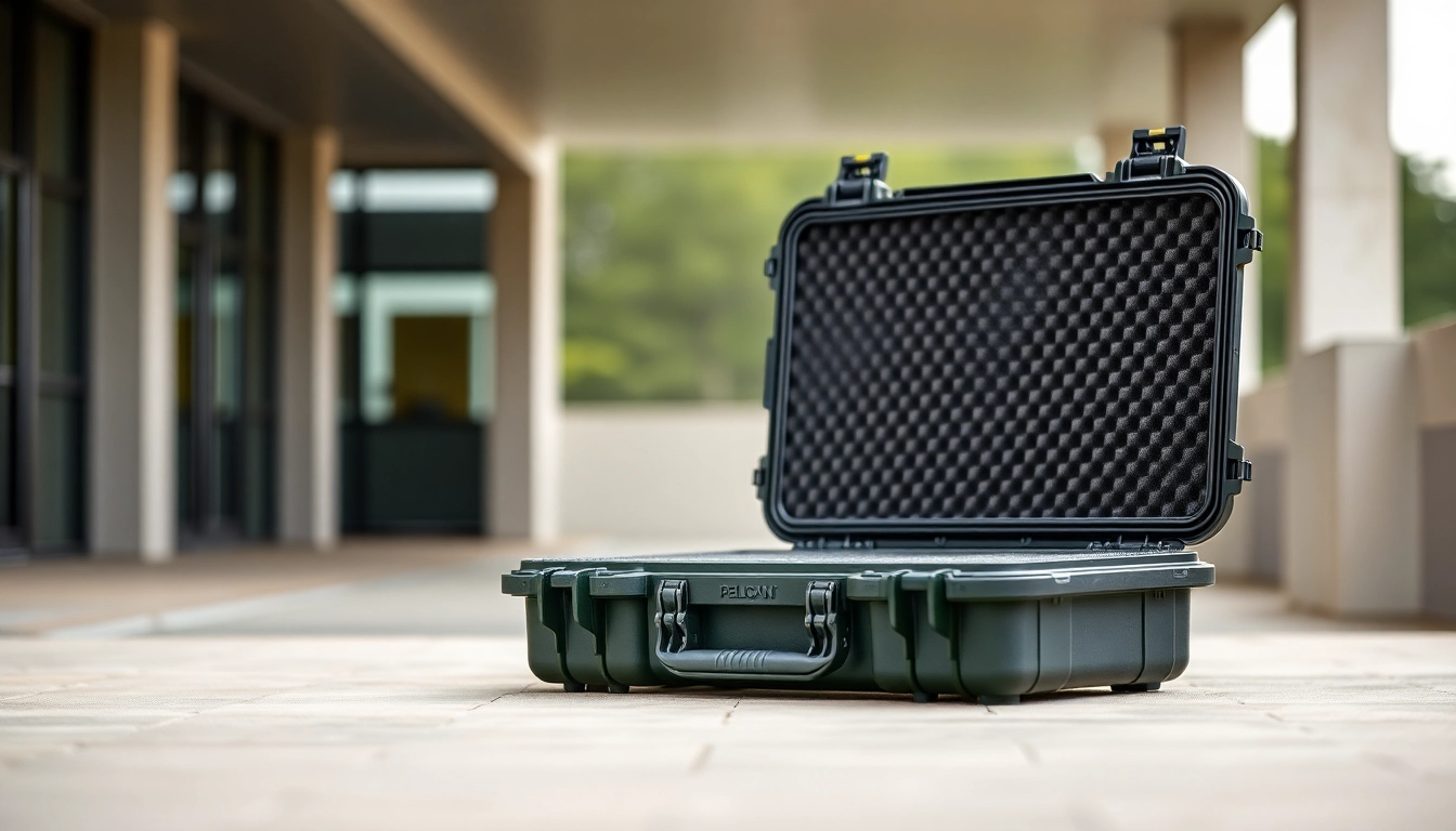 Showcasing a Pelican rifle case with unique foam inserts designed for maximum protection and durability.