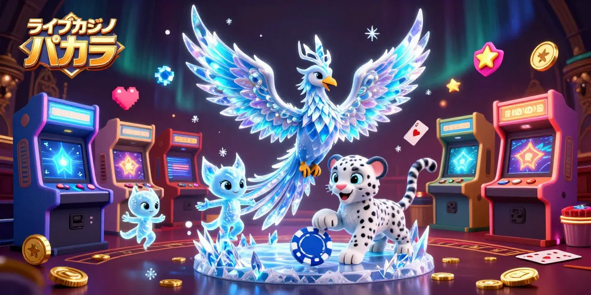 ライブカジノ バカラで勝利を目指すキャラクターたちが描かれた魅力的な3Dイラスト