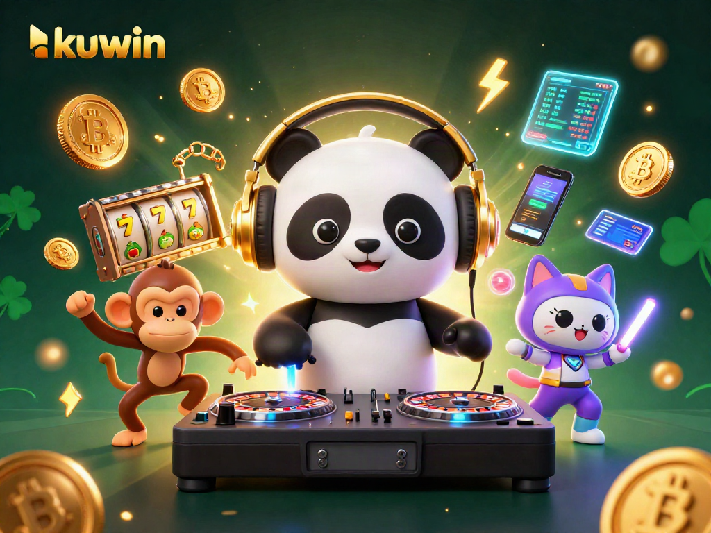 Kuwin offers an engaging casino experience with vibrant characters dancing and spinning on reels.