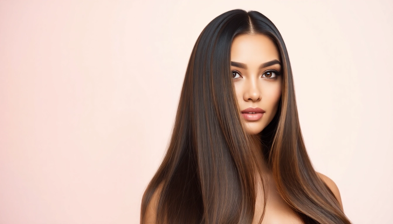 Sew in weft hair extensions adding volume and elegance to a model's hairstyle