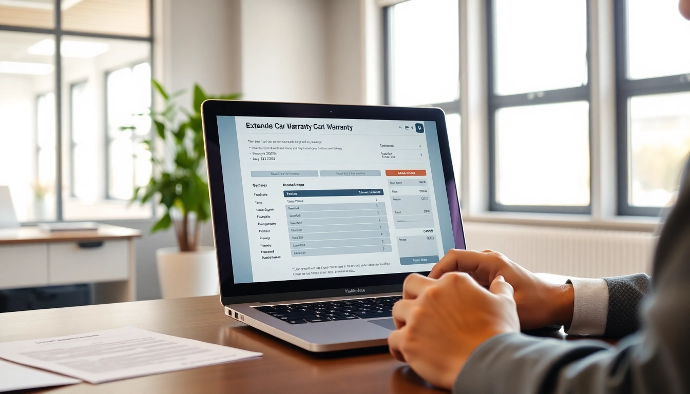Evaluate an online extended car warranty quote with a professional business setup.