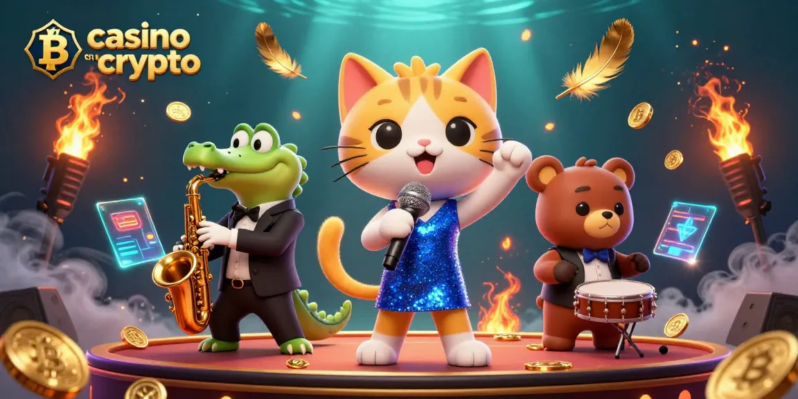 Jouer sur un casino en crypto avec animations dynamiques et personnages fascinants, ambiance festive.