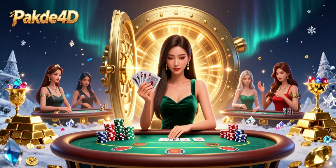 Experience the thrill of Pakde4D as you strategize with a winning hand at a luxury poker table.