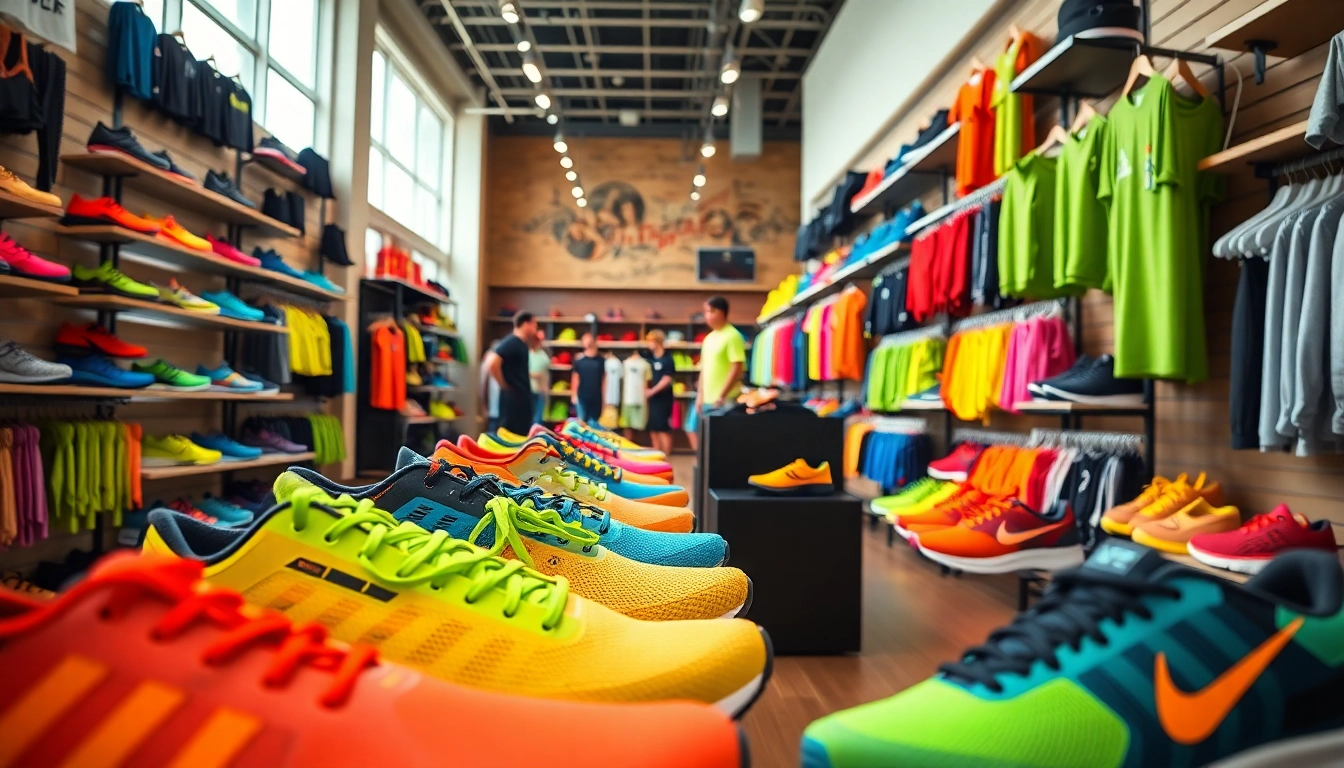 Explora la variedad de ropa deportiva en la tienda de deportes.
