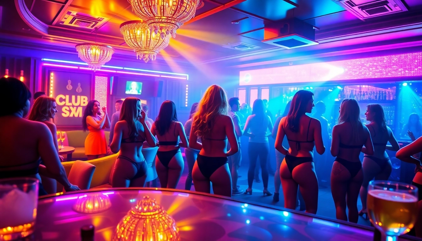 Experience the vibrant ambiance of Club SXM with stunning performers in a lively nightlife setting.