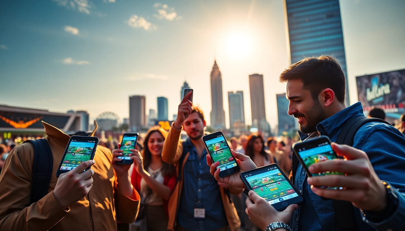 Dynamic California sports betting scene showcasing vibrant mobile betting activity.