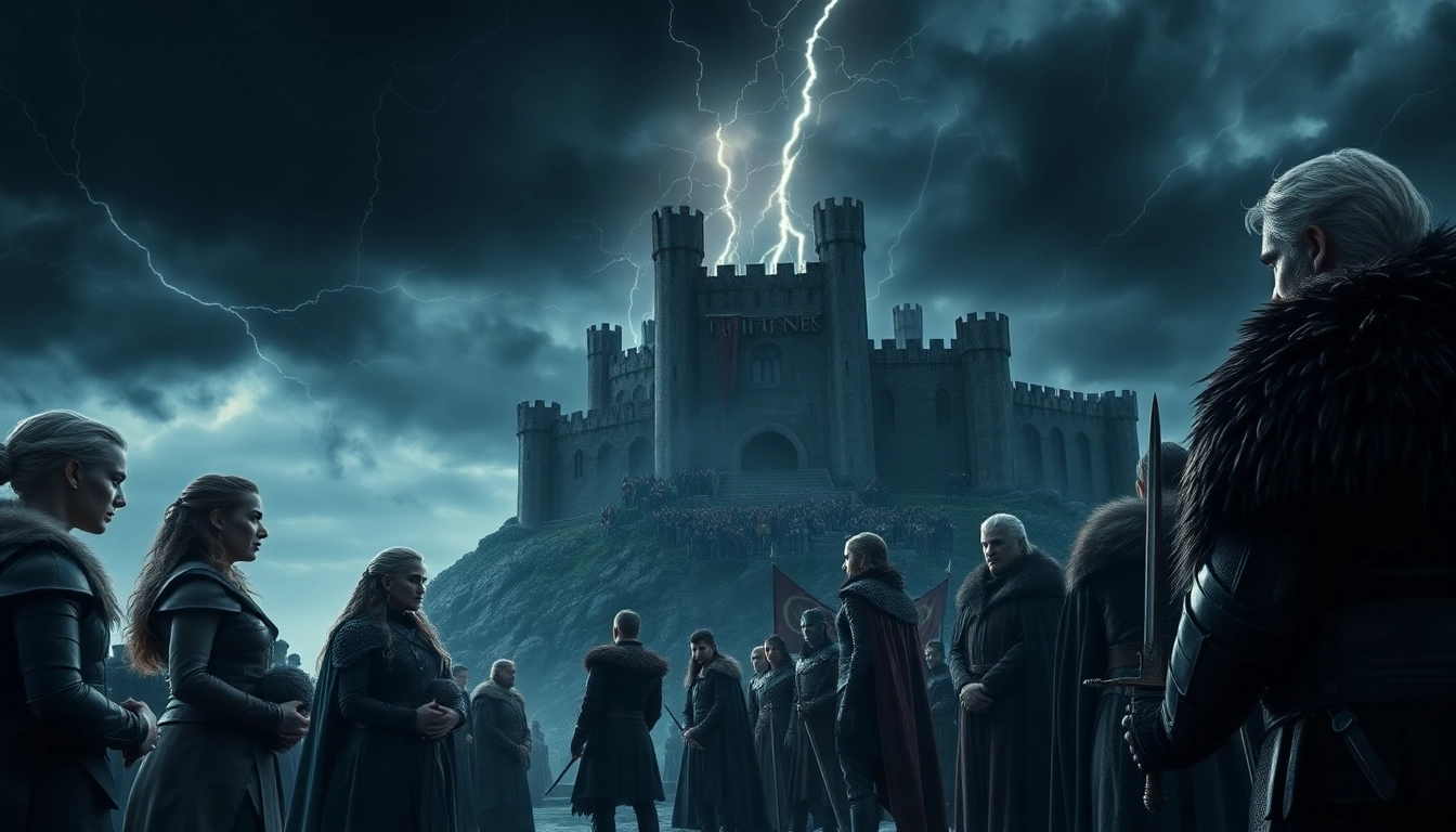 Engaging portrayal of the Game of Thrones cast in a dramatic medieval setting.