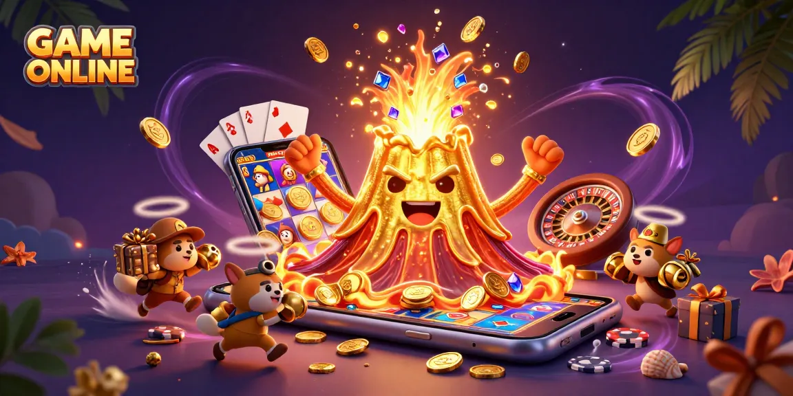 Play the GAME ONLINE with excitement as golden treasures erupt in a thrilling casino scene