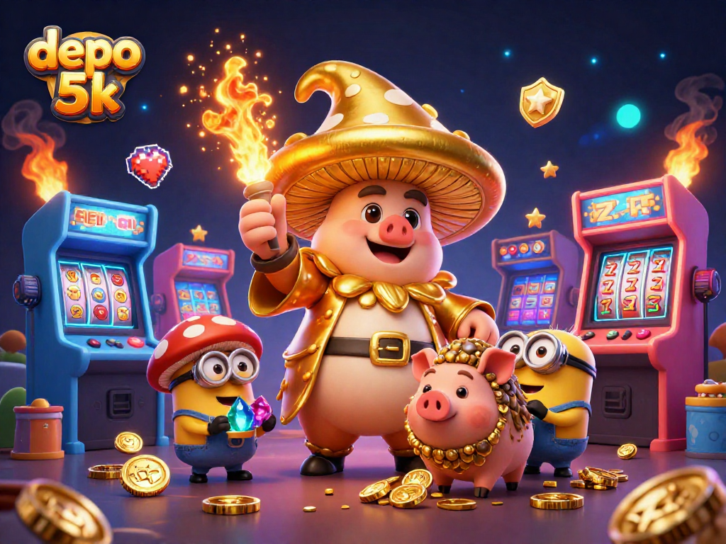 Engage in the excitement of gambling with depo 5k in this vibrant 3D casino world filled with treasures.