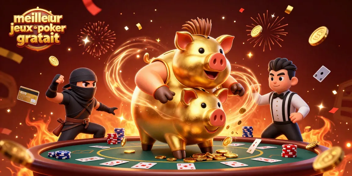 Jouez au meilleur jeux de poker gratuit avec une illustration 3D vibrante et captivante.
