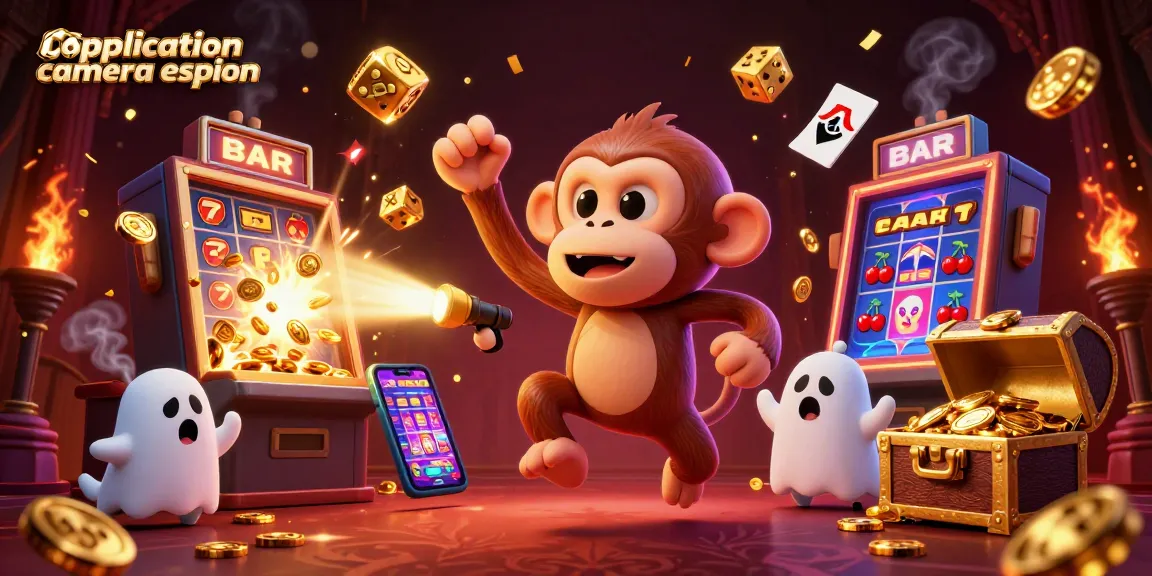 Surveillez votre sécurité avec l'application caméra espion dans l'effervescence d'un casino dynamique.