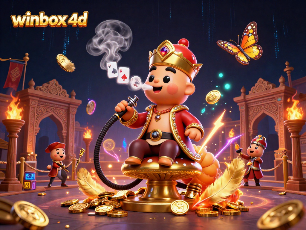 Explore winning strategies with winbox 4d's gambling-themed 3D illustration of a vibrant casino scene.