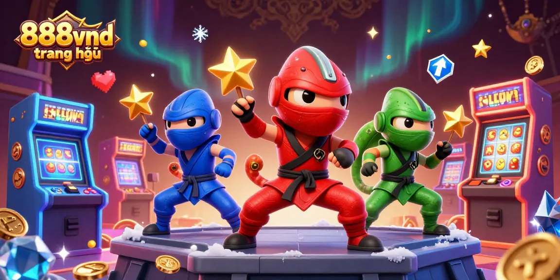 Experience thrilling gameplay at 888vnd trang chủ with dynamic chameleon characters in a vibrant casino scene.