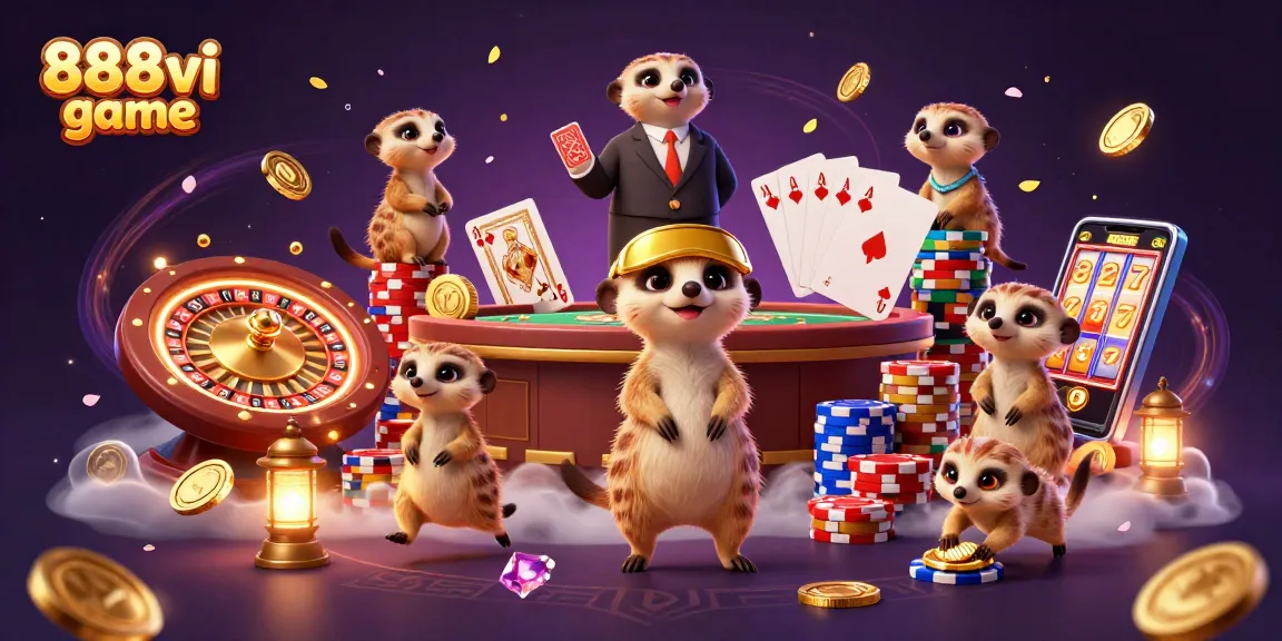 Engage in thrilling gameplay with 888vi game, where meerkats run a vibrant casino.