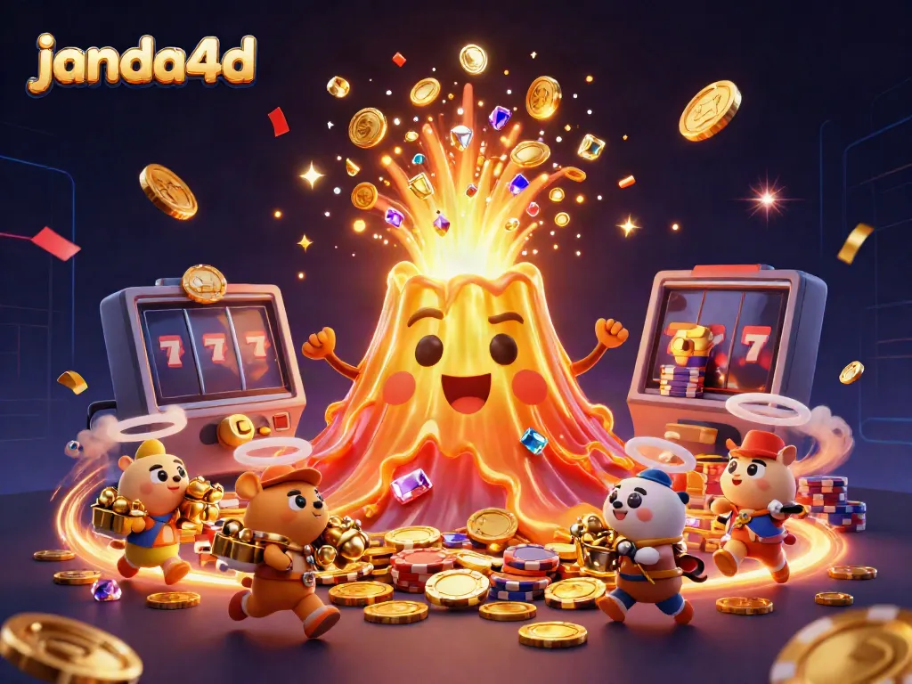Menangkan jackpot di janda4d dengan keberuntungan dari gunung emas yang mengeluarkan koin dan harta.