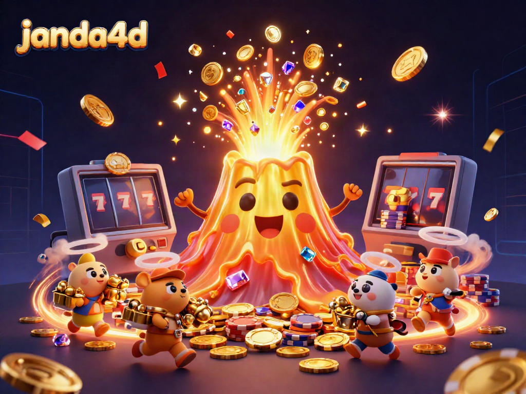 Menangkan jackpot di janda4d dengan keberuntungan dari gunung emas yang mengeluarkan koin dan harta.