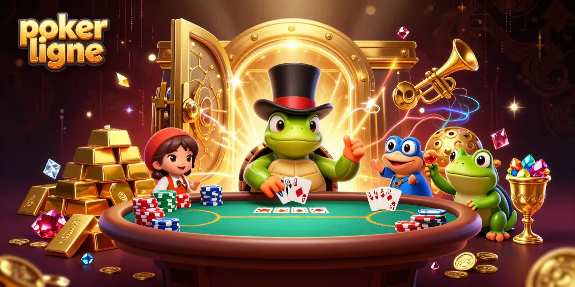 Jouez au poker en ligne et vivez une expérience spectaculaire avec des personnages animés et des trésors étincelants.