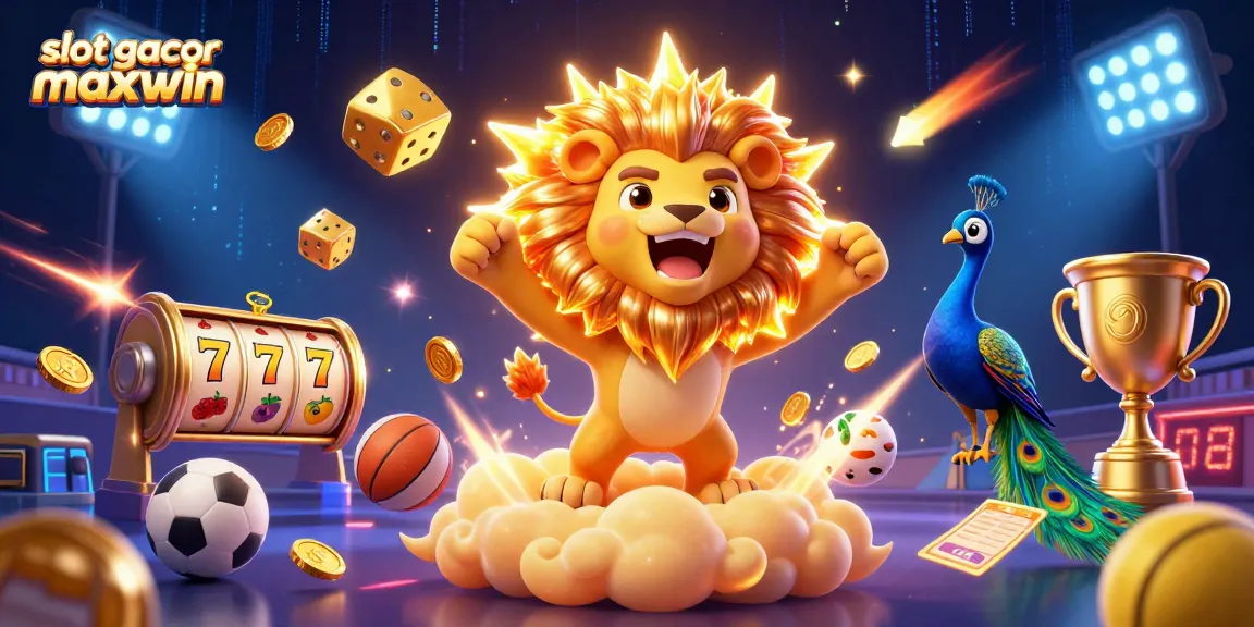 Spin to win with slot gacor maxwin in a vibrant, energetic casino scene full of excitement!