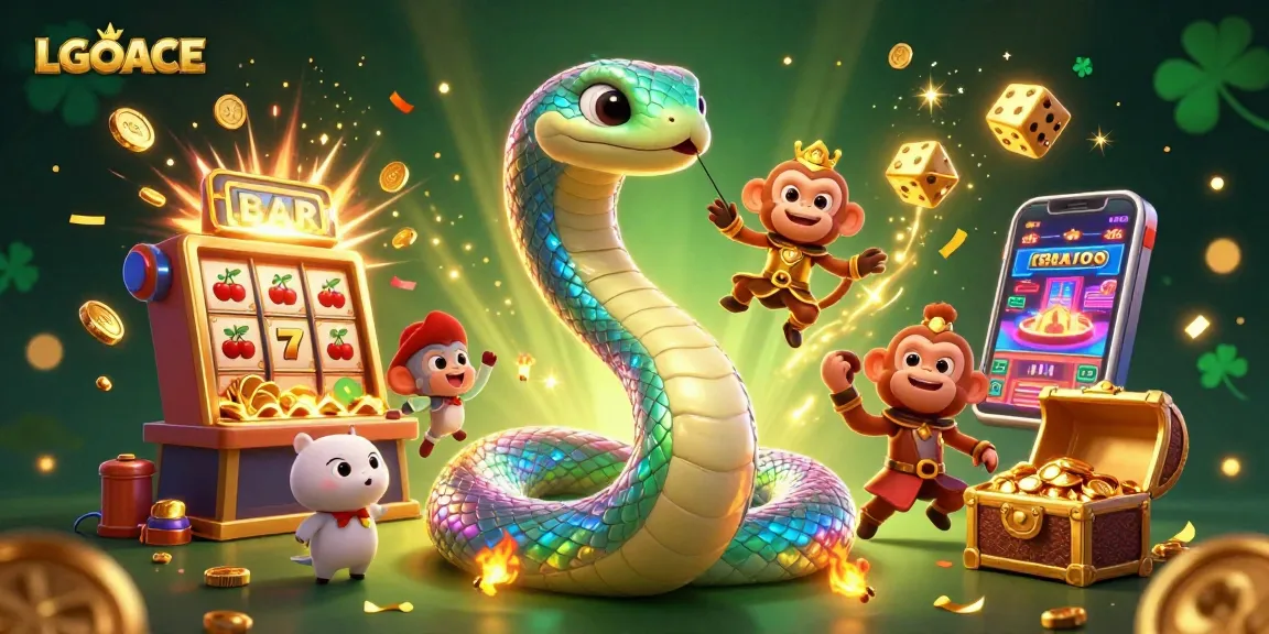 Play engaging LGOACE slots with a vibrant 3D scene of exciting characters and dynamic casino elements.