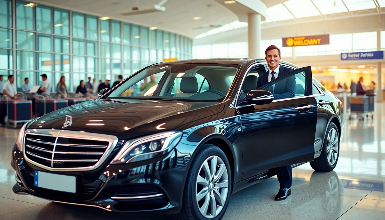 Experience seamless Private Airport Transfers with a professional driver in a luxury vehicle.
