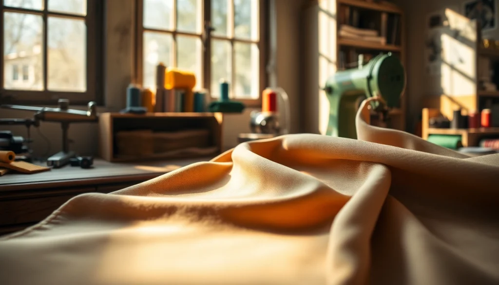 Punta di Roma stof in focus met een rijke textuur op een vintage naaitafel.