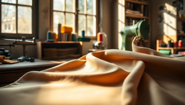 Punta di Roma stof in focus met een rijke textuur op een vintage naaitafel.