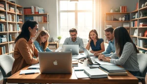 Showcasing technical documentation services through a team collaborating effectively in a professional office environment.