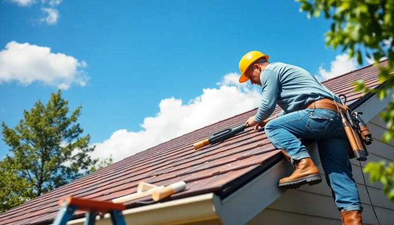 Install high-quality roofing solutions with a skilled professional on a suburban home.