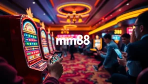 mm88 online casino interface showcasing vibrant slot machines and exciting roulette action, inviting players to engage.