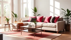 Stylishly arranged sofa beds uk in a modern living room with elegant decor.
