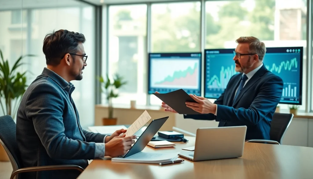 신용카드 현금화에 대한 전문가 상담 모습, 신뢰감을 주는 사무실 배경